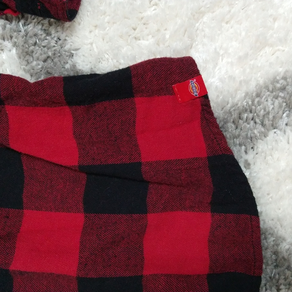 Dickies Red Button Down Flannel S - image 3